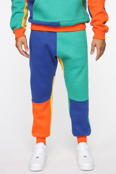 80's Color Block Jogger - Orange/combo