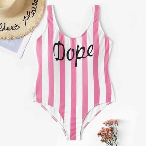 Nuotata Plus Striped & Letter Print