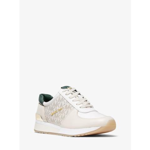Mkzapatilla Allie De Piel Con Estampado De Logotipos - Ecru Multi - Michael Kors