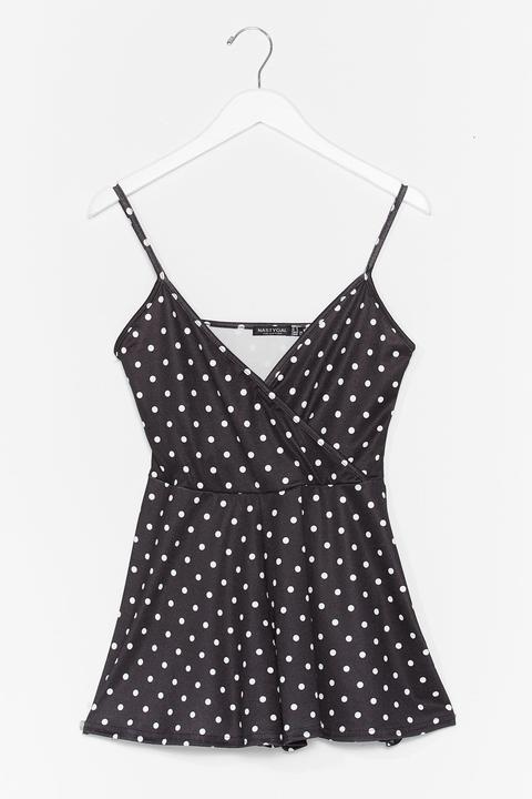 Womens Give It All You've Polka Dot Wrap Playsuit