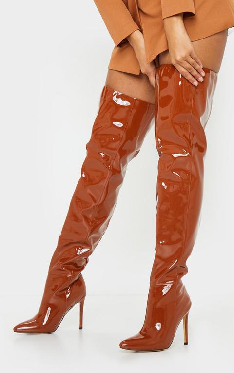 Chocolate Thigh High Stiletto Boot