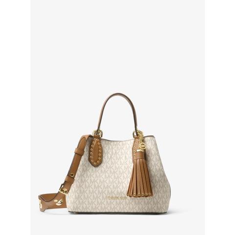 Mkbolso Satchel Brooklyn Pequeño Con Logotipo - Vainilla(nude) - Michael Kors