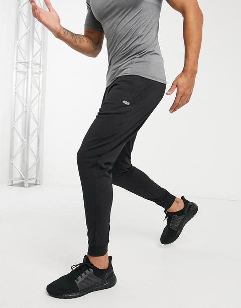 Jogger Pitillo Negro Con Tecnología De Secado Rápido Icon De Asos 4505