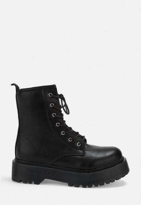 black lace up boots platform