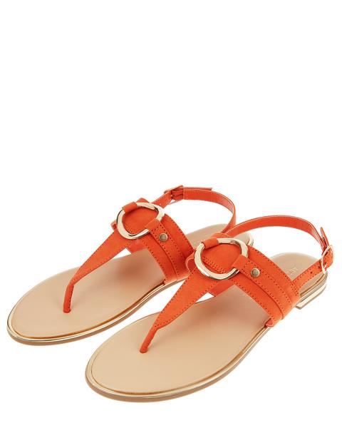 Ring Detail Sandals Orange