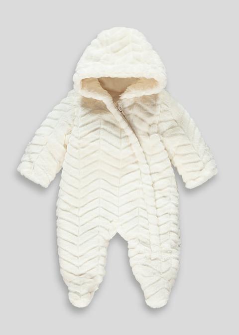 faux fur baby snowsuit