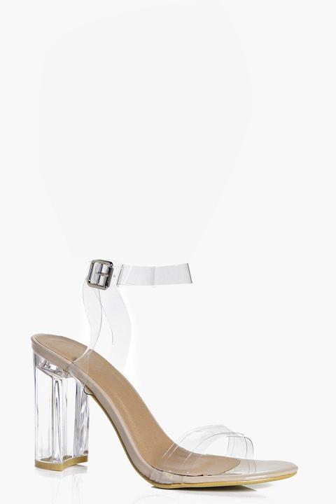 Maisy Two Part Clear Block Heel