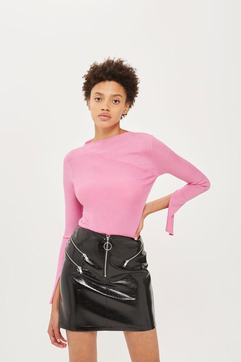 Womens Vinyl Pelmet Skirt - Black, Black