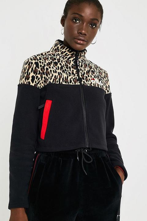 Fila Sabora Leopard Print Zip-through Track Top - Womens Xs
