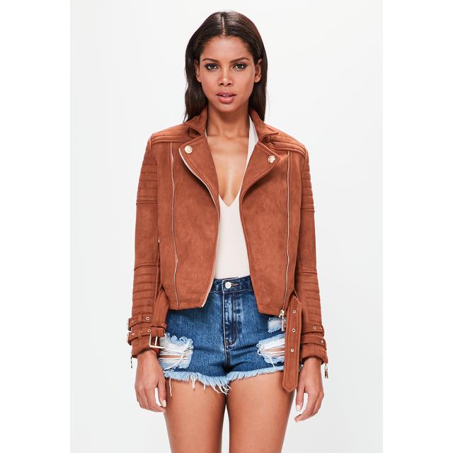 orange suede biker jacket