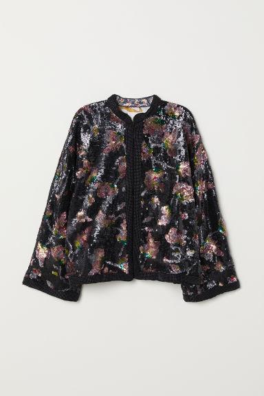H & M - Chaqueta Con Lentejuelas - Azul
