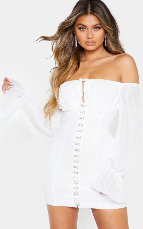 Hook and best sale eye white dress