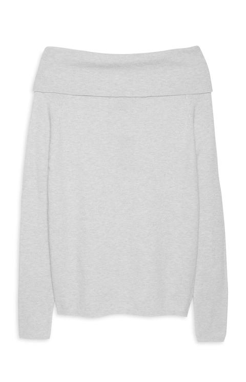 Grey Bardot Jumper