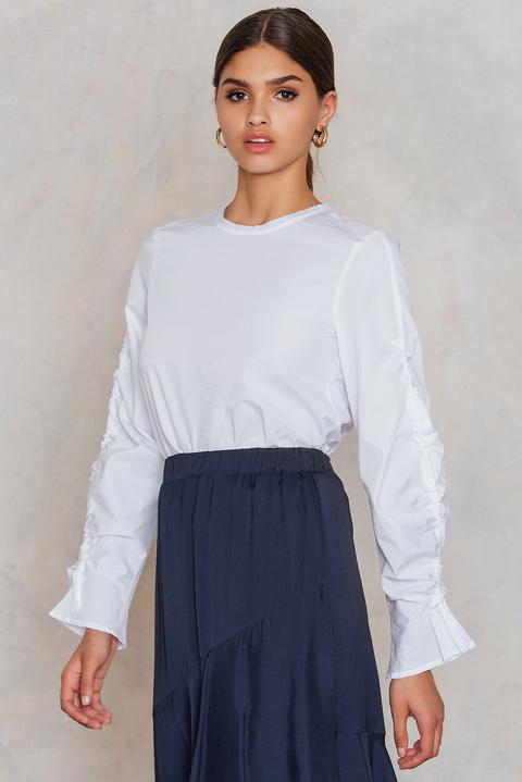 Mara Poplin Top Weiß