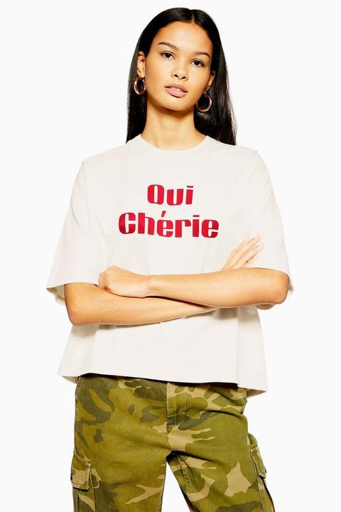 ‘oui Cherie’ Slogan T-shirt