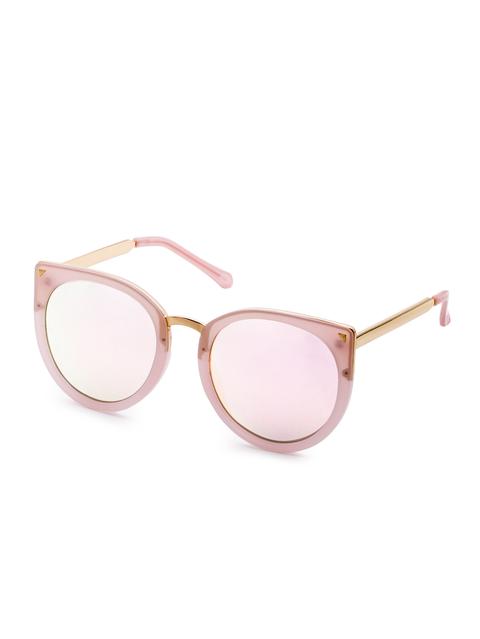 Pink Frame Metal Trim Cat Eye Sunglasses