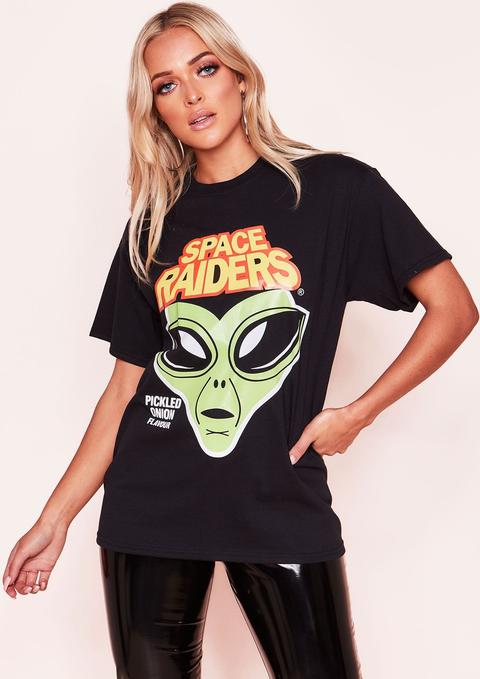 Marin Black Oversized Space Graphic T-shirt