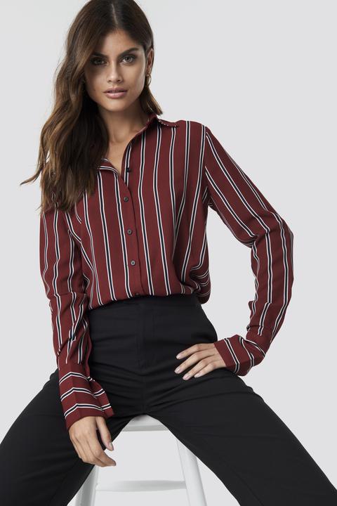 Na-kd Trend Mixed Stripes Shirt - Red