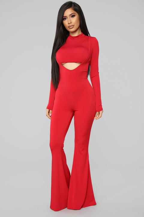 fashion nova red jumpsuit