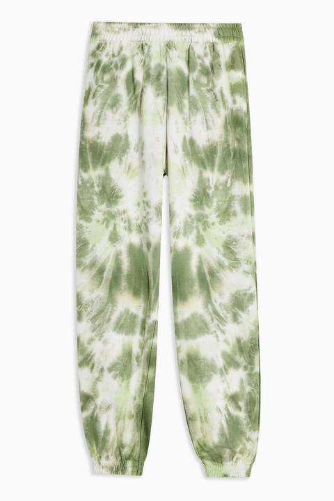 Womens Green Tie Dye Joggers - Green, Green