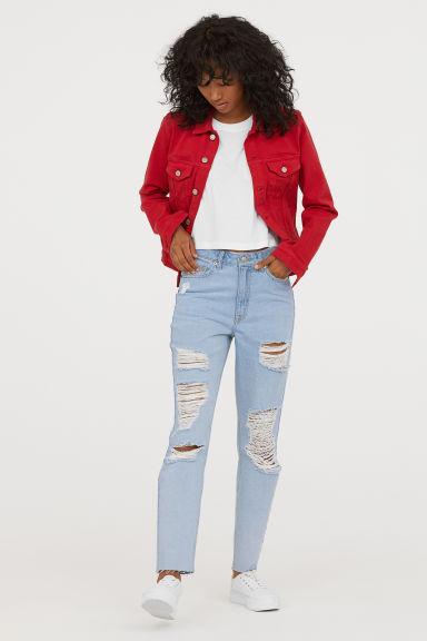 Slim Mom Jeans Trashed