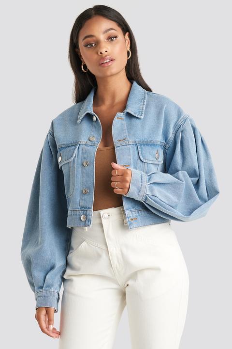 Puff Sleeve Oversized Denim Jacket