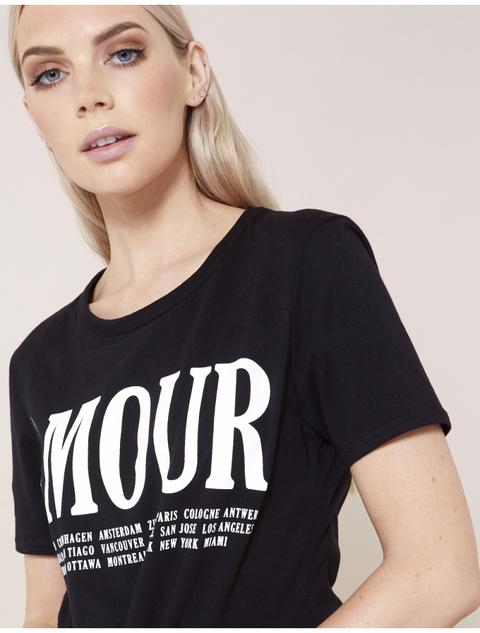 Black Slogan T-shirt