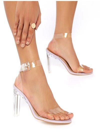 Lissy Roddy X Pd Slice Lilac Pu Strappy Perspex Heels