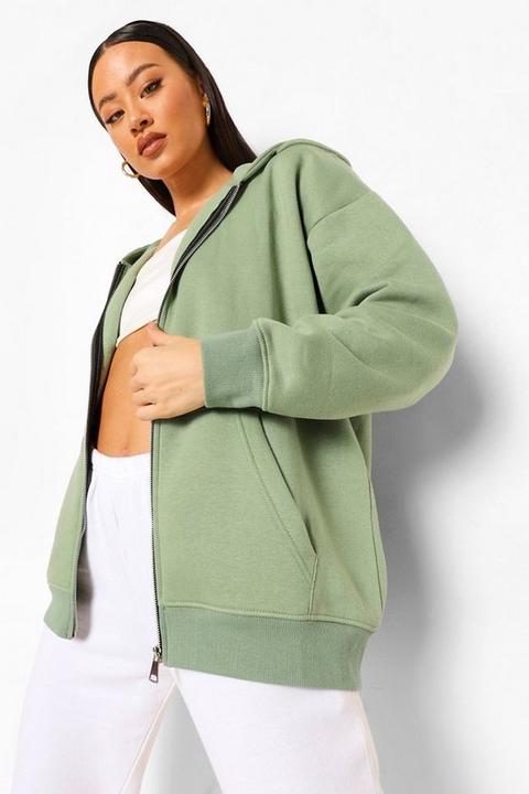 Womens Zip Front Hoodie - Green - Xs, Green