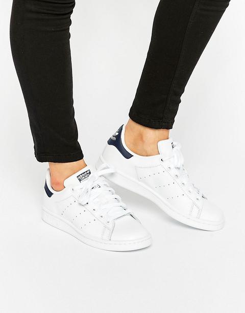 adidas originals stan smith trainers in white and navy