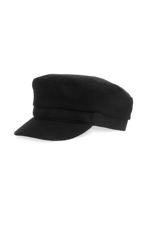 Gorra Estilo Maquinista Negro De Lana