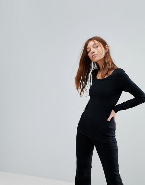Pimkie - Maglia A Maniche Lunghe Con Scollo Rotondo - Nero