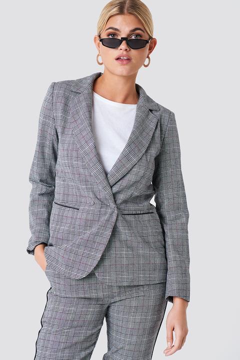 Checked Blazer Grau