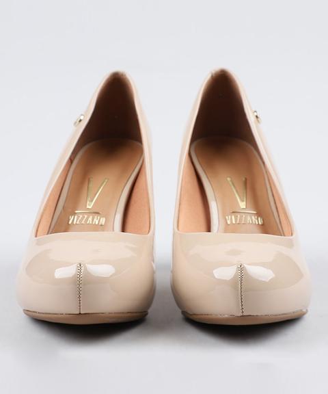 scarpin bege bico redondo