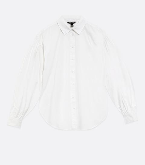 White Poplin Puff Sleeve Shirt New Look