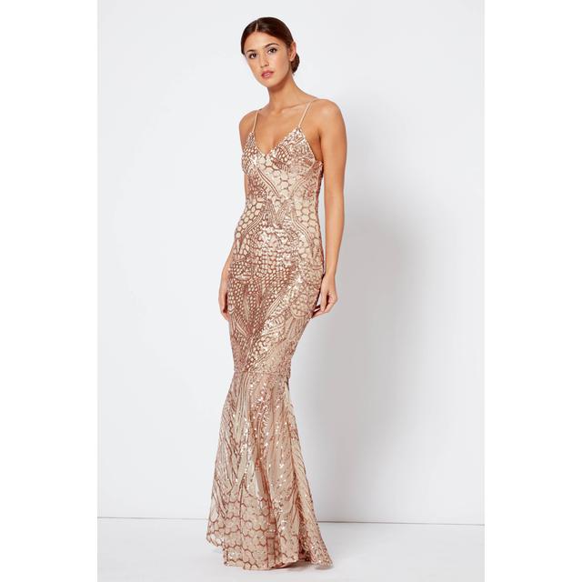 club l rose gold sequin dress