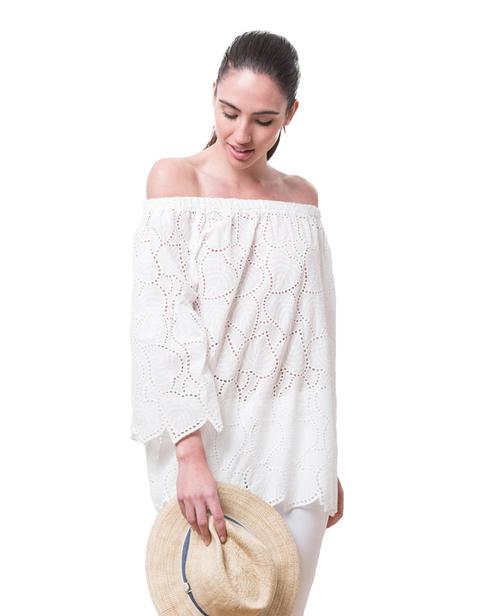 Blusa Troquelada Bardot De Algo Bonito | Buylevard