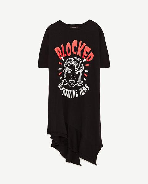 T-shirt Stampa Con Volant