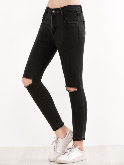 Jeans Strappati Nero