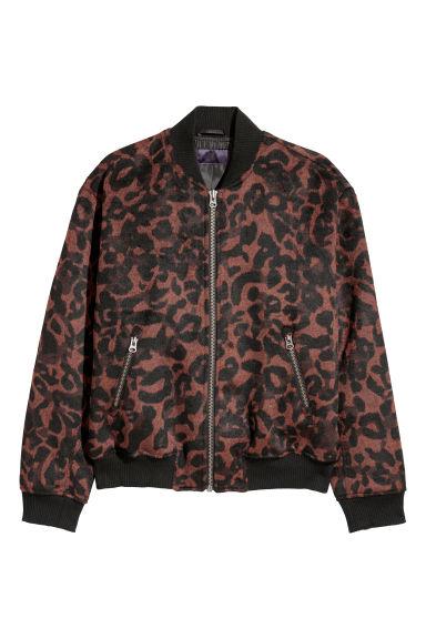 Bomber À Motif Léopard - Noir