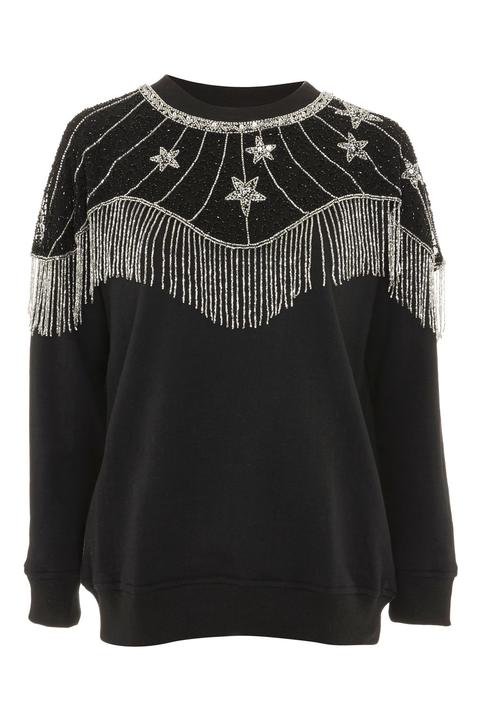 Star Cape Embellished Sweatshirt