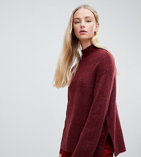 New Look - Maglione Bordeaux Con Maniche Ampie - Rosso