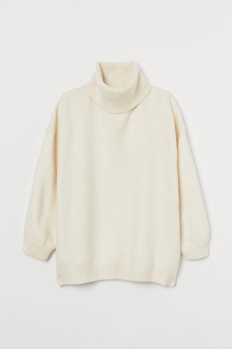 H & M+ Jersey De Cuello Alto - Blanco