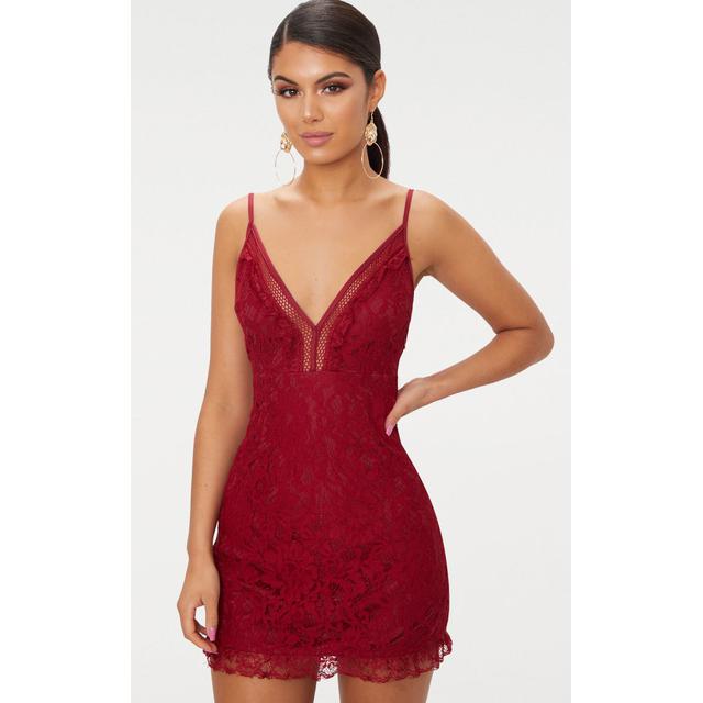 burgundy lace shift dress