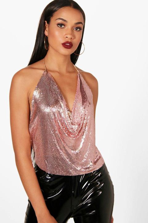 Chainmail Plunge Bralet Top