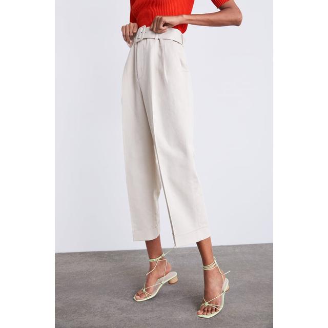 zara darted trousers with belt