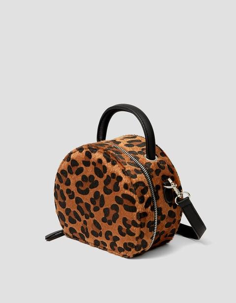 Borsa A Tracolla Minaudiere Leopardata Nero