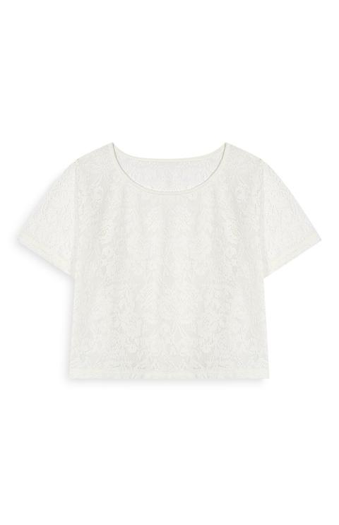 Haut Blanc En Dentelle