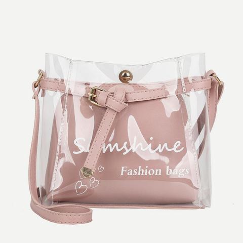 Bolso Con Parte Exterior Transparente