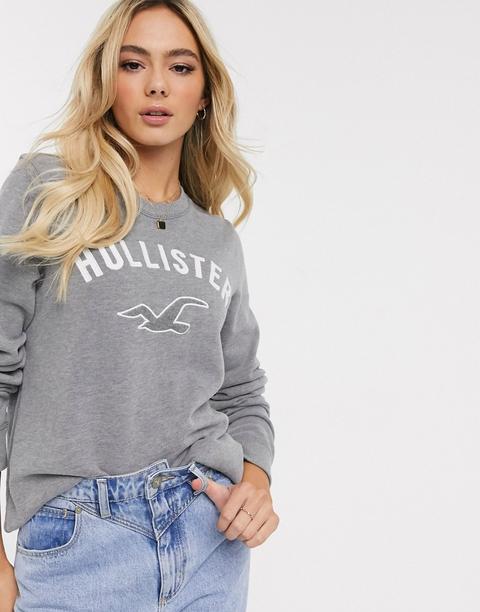 Sudadera Con Logo De Hollister-gris